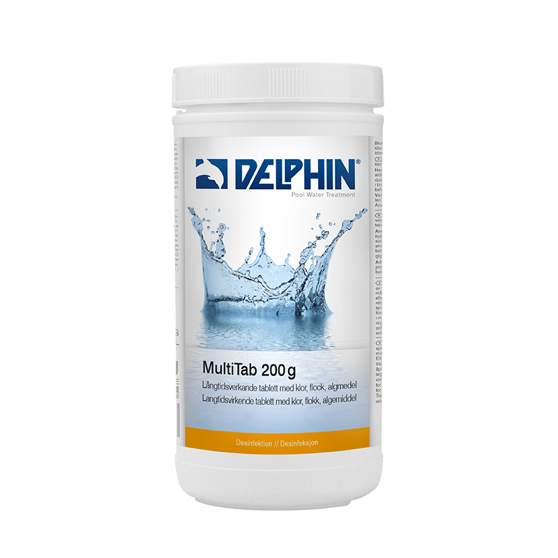 MultiTab 200 g, 1 kg – 5-i-1 klortabletter för pool. Desinficerar, flockar & stabiliserar klor för kristallklart vatten.