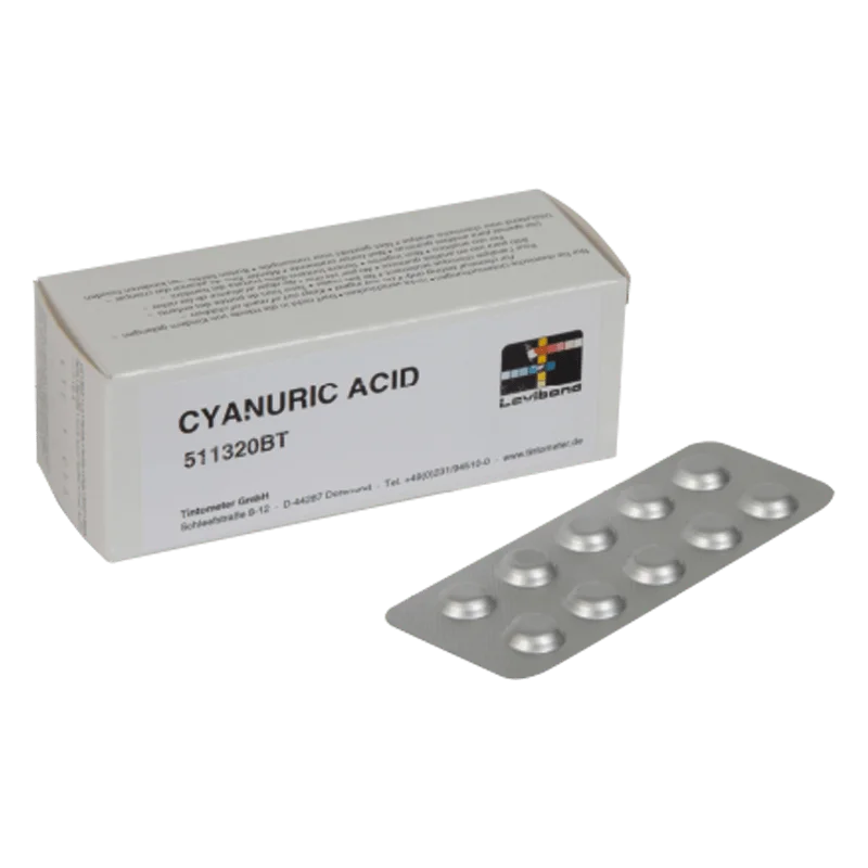 Testtabletter Cya-Test – Exakta mätvärden för cyanursyra i pool & spa med fotometer. Säkerställer optimal klorstabilisering